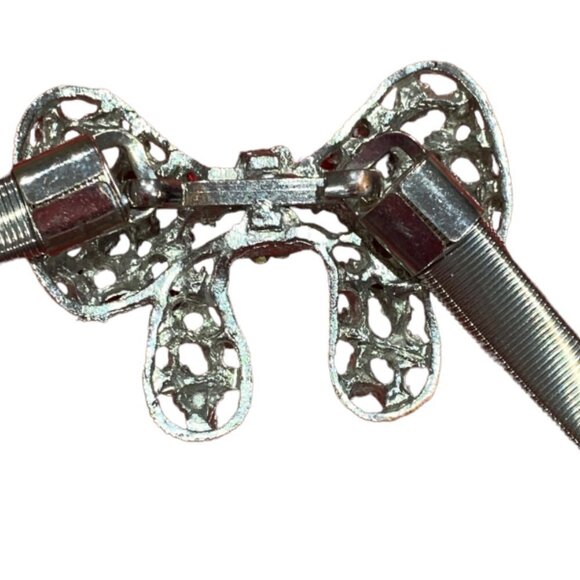 Rhinestone Bow silver stretch belt - Picture 4 of 5